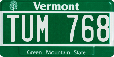 VT license plate TUM768
