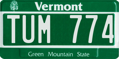 VT license plate TUM774