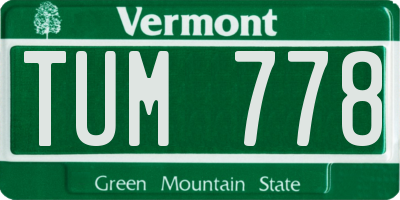 VT license plate TUM778