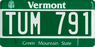 VT license plate TUM791