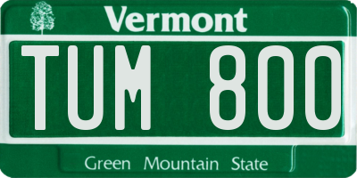 VT license plate TUM800