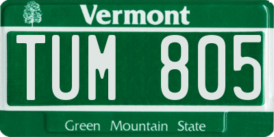VT license plate TUM805