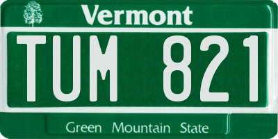 VT license plate TUM821