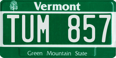 VT license plate TUM857