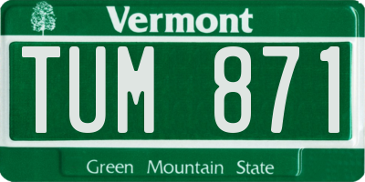 VT license plate TUM871