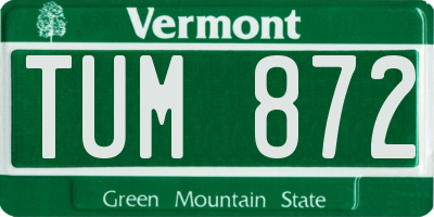 VT license plate TUM872