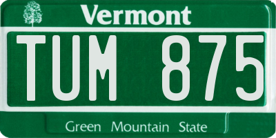 VT license plate TUM875