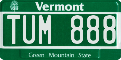 VT license plate TUM888