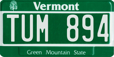 VT license plate TUM894