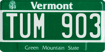 VT license plate TUM903