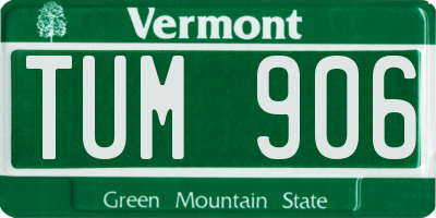 VT license plate TUM906