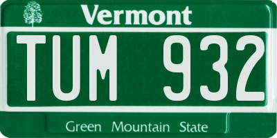 VT license plate TUM932