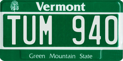 VT license plate TUM940