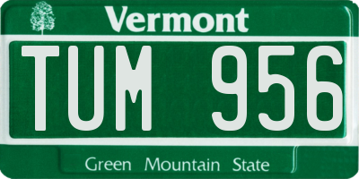 VT license plate TUM956