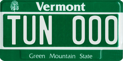 VT license plate TUN000