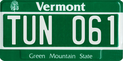 VT license plate TUN061