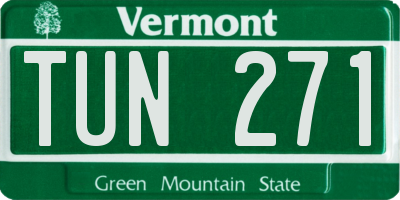 VT license plate TUN271