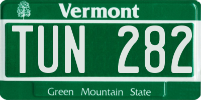 VT license plate TUN282