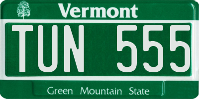 VT license plate TUN555