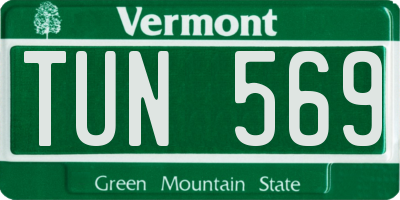 VT license plate TUN569