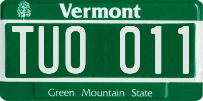 VT license plate TUO011