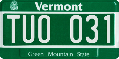 VT license plate TUO031