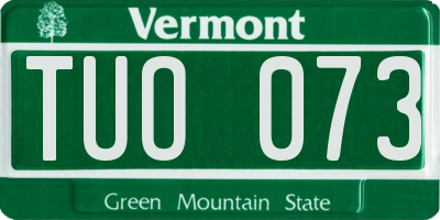 VT license plate TUO073