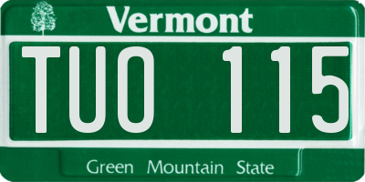 VT license plate TUO115