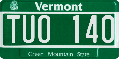 VT license plate TUO140