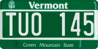 VT license plate TUO145