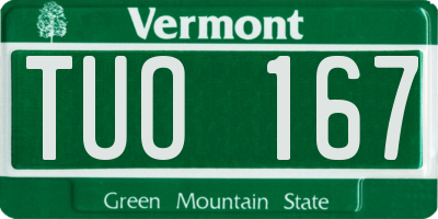 VT license plate TUO167