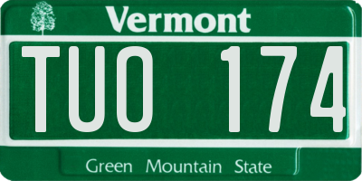 VT license plate TUO174