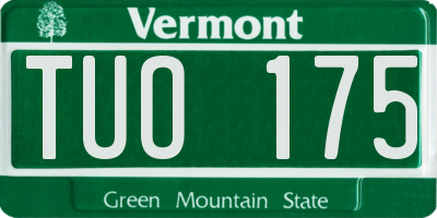 VT license plate TUO175