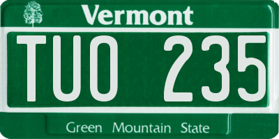 VT license plate TUO235