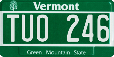 VT license plate TUO246