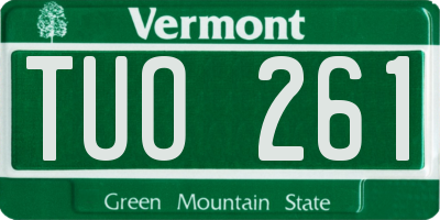 VT license plate TUO261
