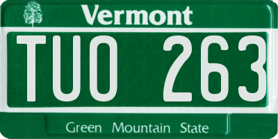 VT license plate TUO263