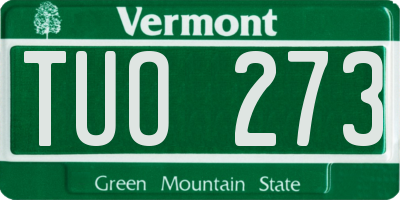 VT license plate TUO273