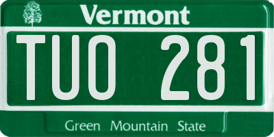 VT license plate TUO281