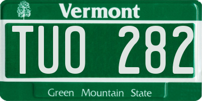VT license plate TUO282