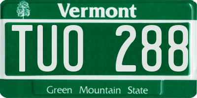 VT license plate TUO288