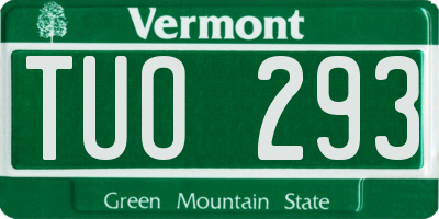 VT license plate TUO293
