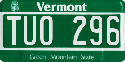 VT license plate TUO296