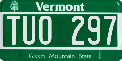 VT license plate TUO297