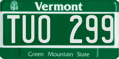 VT license plate TUO299