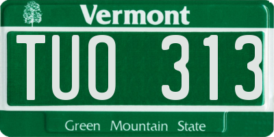 VT license plate TUO313