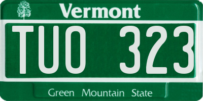 VT license plate TUO323