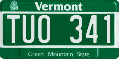 VT license plate TUO341