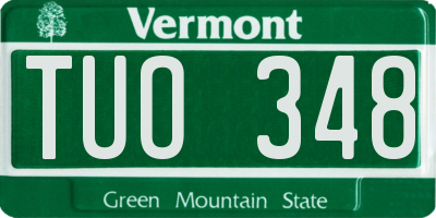 VT license plate TUO348
