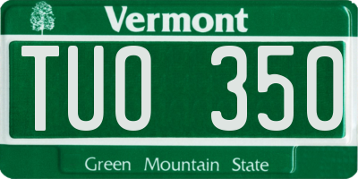 VT license plate TUO350